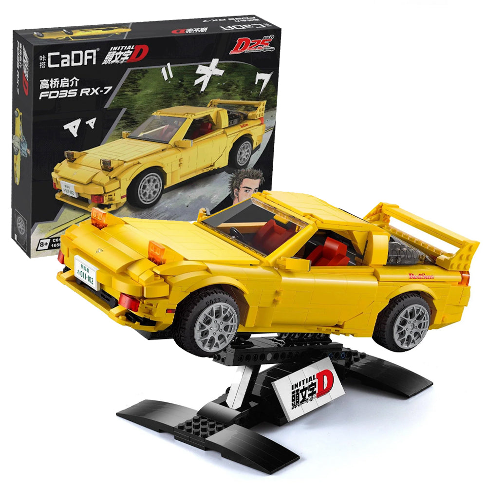 CaDA Mazda RX-7 FD3S Initial D 1:12 Brick Model Age 8+ 1655pcs 61023W ...