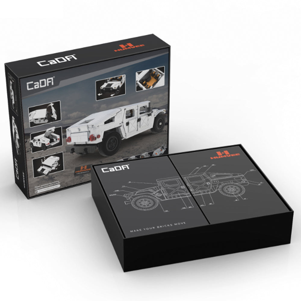 CaDA Humvee Off-Road Truck (White) 1:12 Brick Model 1386pcs 61027W