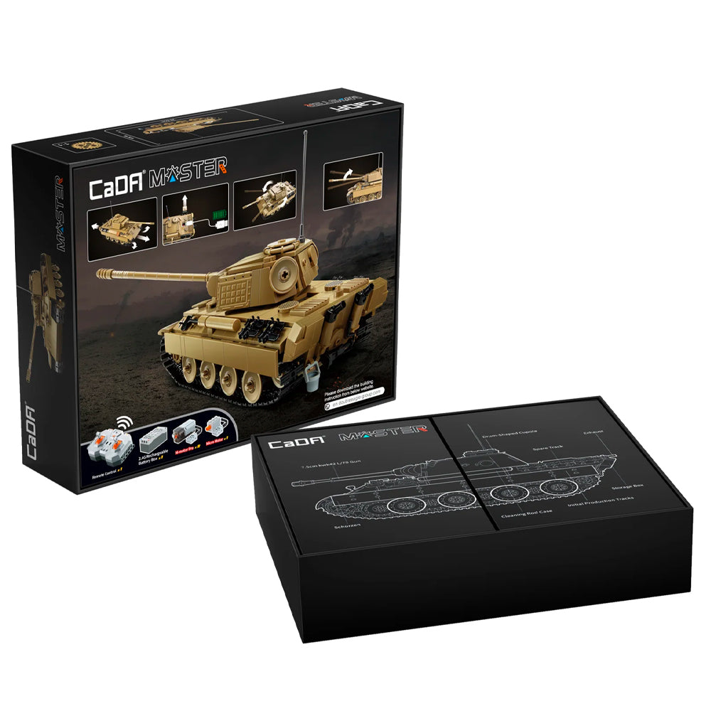 CaDA Panther Tank 1:35 RC Brick Model 907pcs Age 14+ C61073W