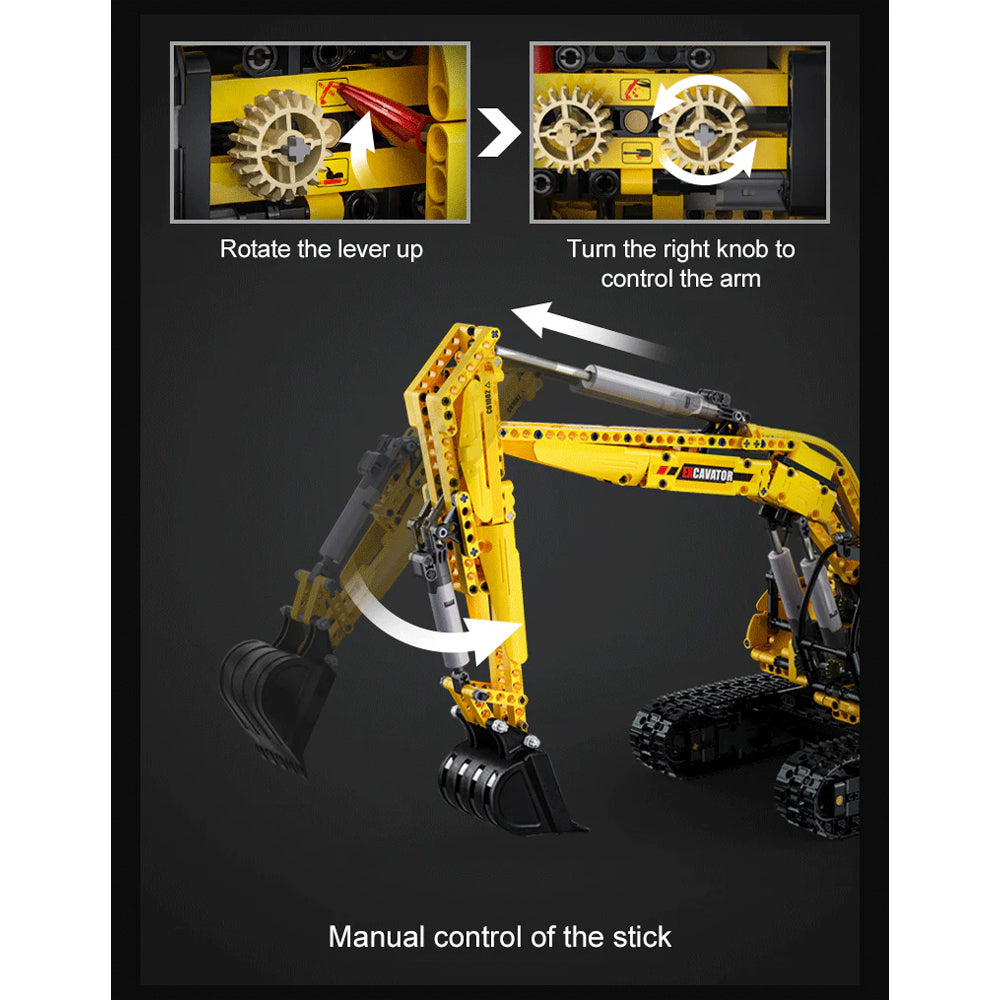 CaDA Functional Excavator Brick Model Construction Vehicle Age 8+ 1702pcs 61082W
