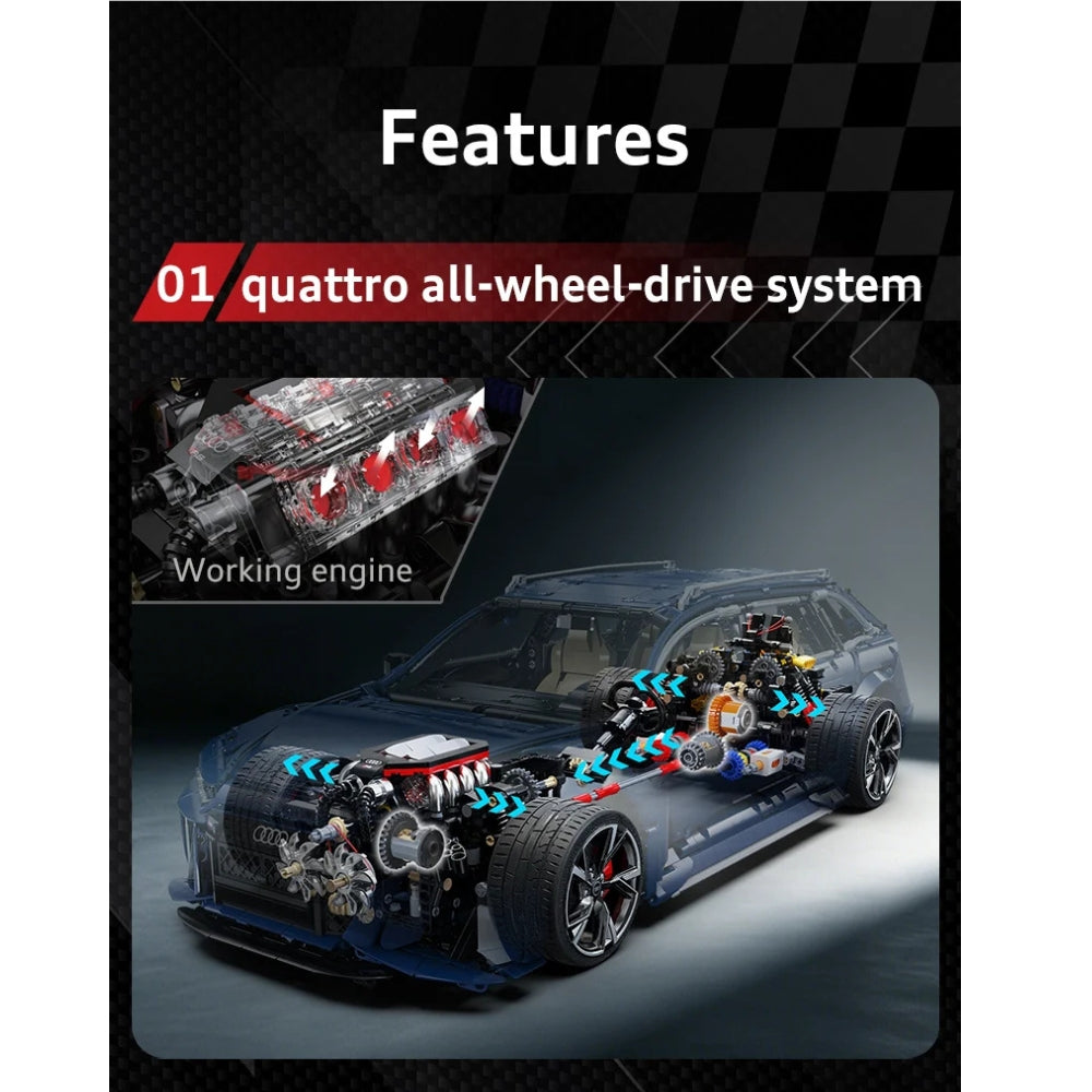 CaDA Audi RS6 Avant (2019) Master Series 1:8 Brick Model 4663pcs C61615W