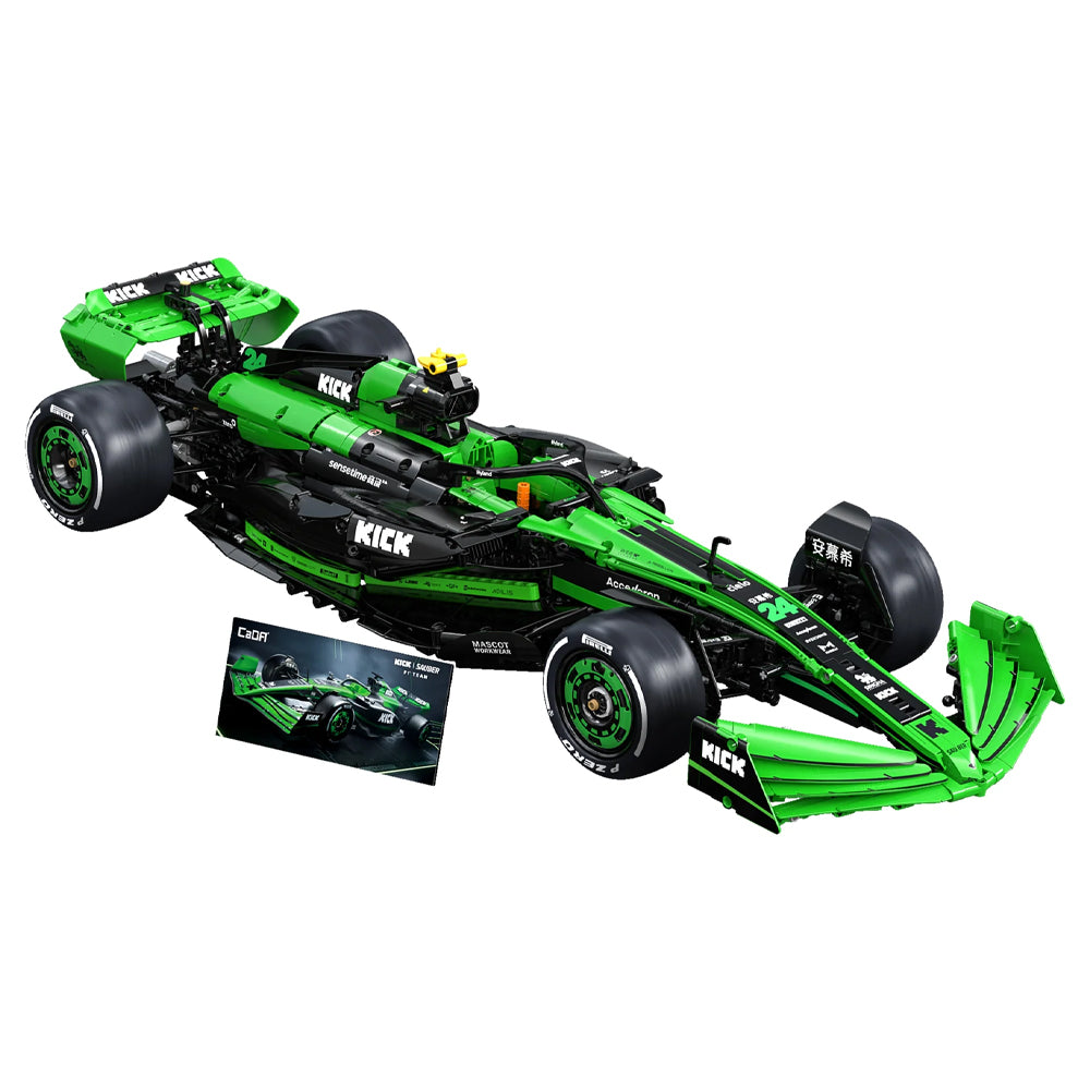 CaDA C64010W KICK Sauber C44 2024 F1 Car 1:8 Brick Model 2553pcs