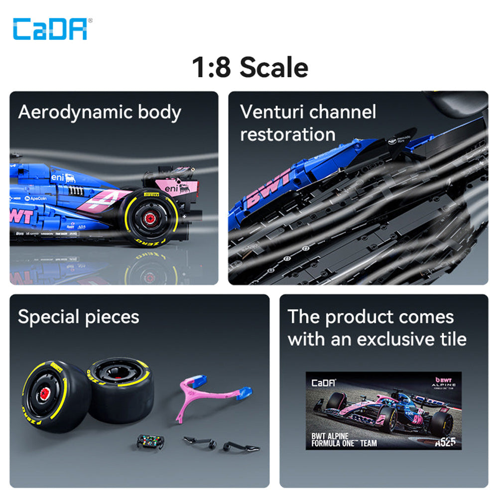 CaDA BWT Alpine F1 Team A525 Car 1:8 Brick Model 2173pcs C64012W