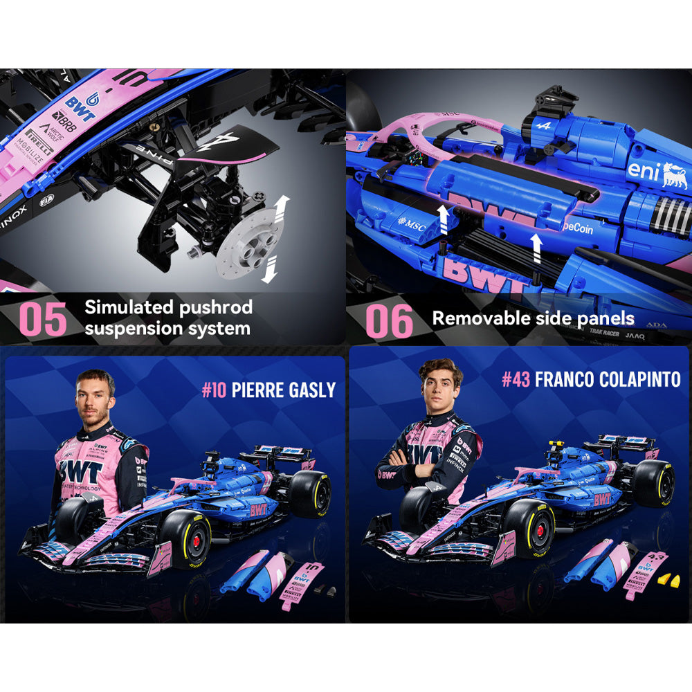 CaDA BWT Alpine F1 Team A525 Car 1:8 Brick Model 2173pcs C64012W