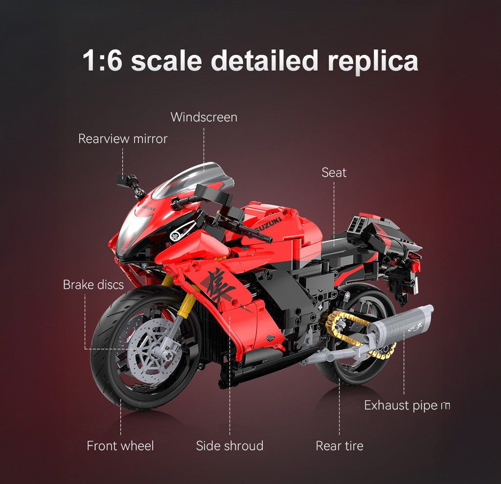 CaDA Suzuki Hayabusa Motorbike 1:6 Brick Model 1043pcs C64051W