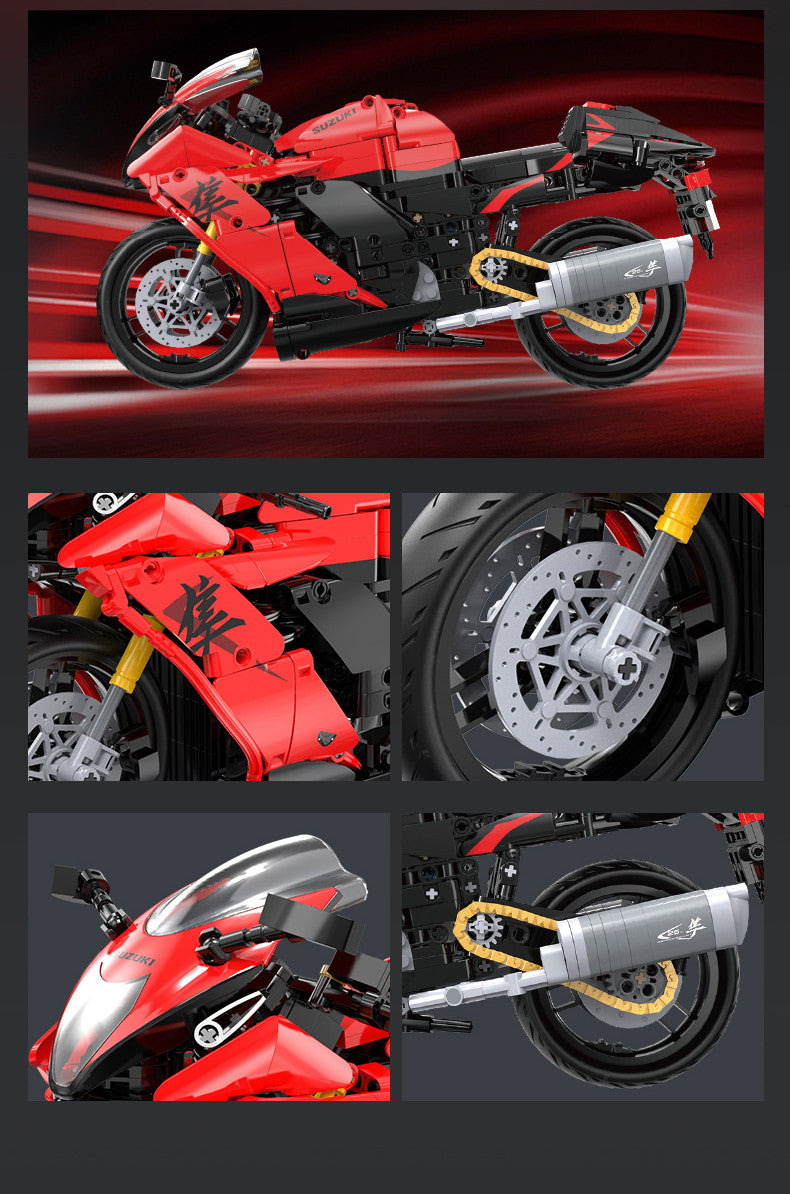 CaDA Suzuki Hayabusa Motorbike 1:6 Brick Model 1043pcs C64051W