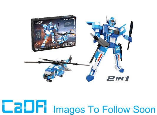 CaDA Judgment 2-in-1 Mecha Robot Helicopter Brick Model 299pcs C82003W
