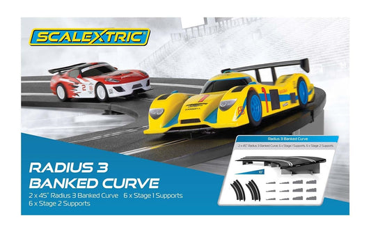 SCALEXTRIC Sport Track C8297 2x Radius 3 Banked Curves & Supports