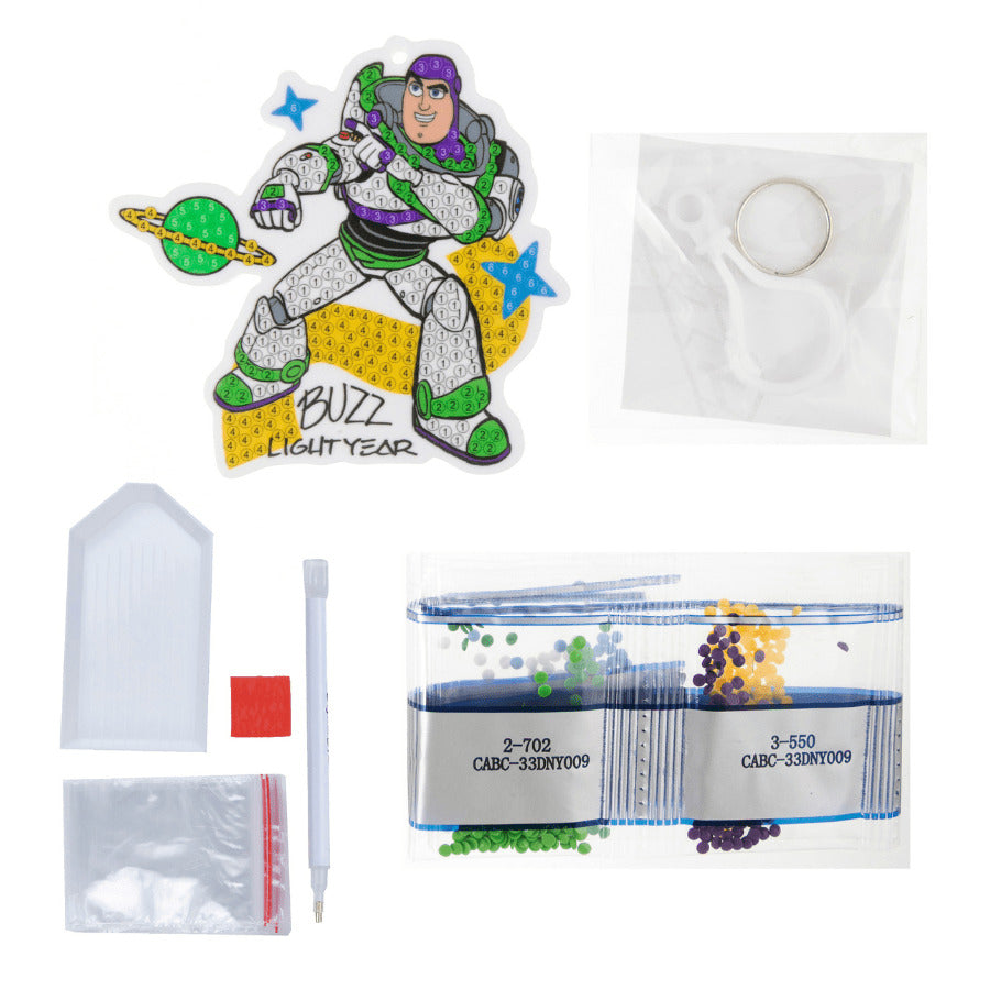 Disney: Buzz Lightyear Crystal Art Bag Charm Craft Kit Age 6+