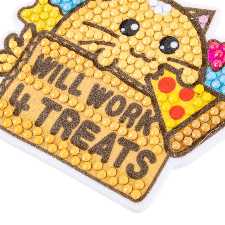 Will Work 4 Treats Crystal Art Bag Charm Craft Kit Age 6+