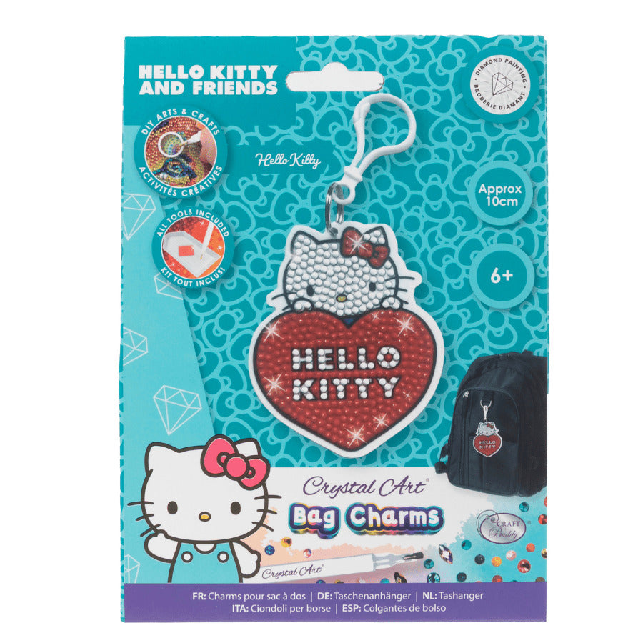 Hello Kitty: Hello Kitty Crystal Art Bag Charm Craft Kit Age 6+