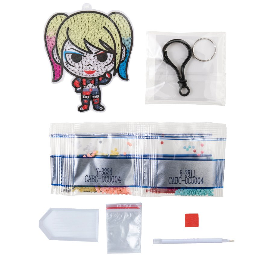 DC: Harley Quinn Crystal Art Bag Charm Craft Kit Age 6+