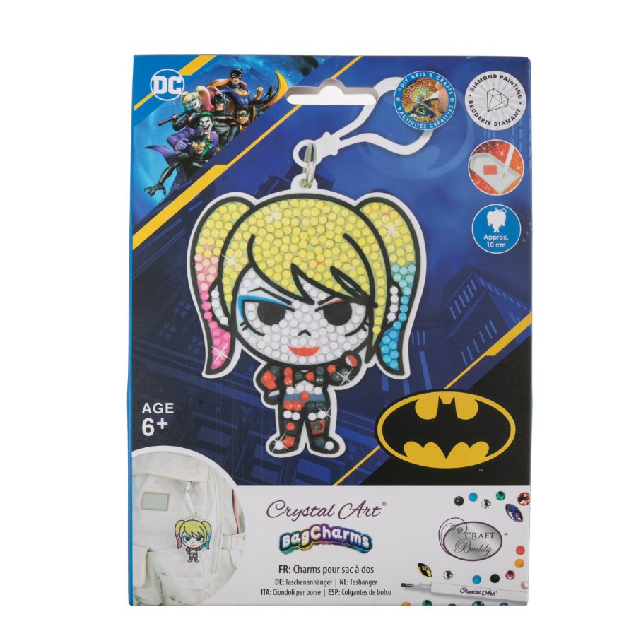 DC: Harley Quinn Crystal Art Bag Charm Craft Kit Age 6+