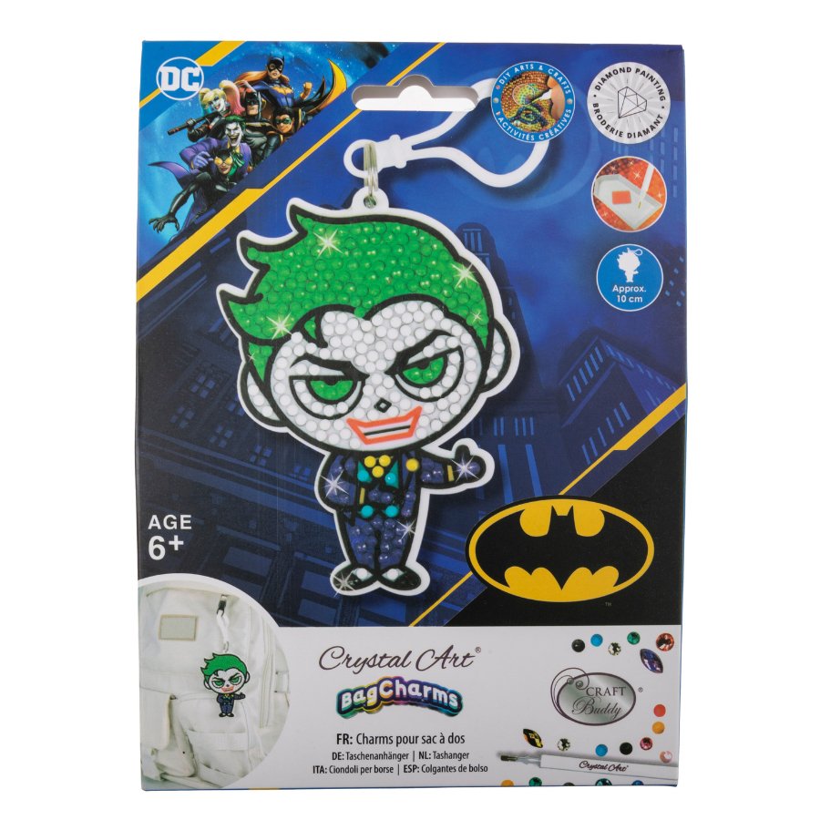 DC: Joker Crystal Art Bag Charm Craft Kit Age 6+