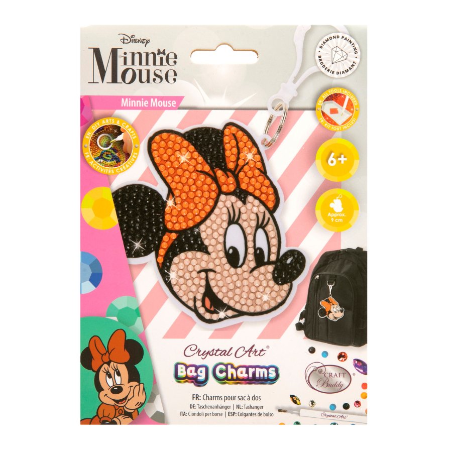 Disney: Minnie Mouse Crystal Art Bag Charm Craft Kit Age 6+