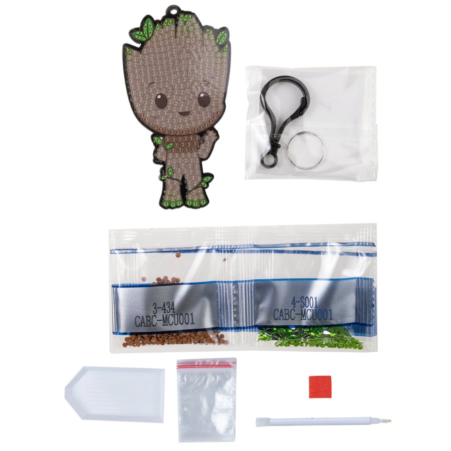 Marvel: Groot Crystal Art Bag Charm Craft Kit Age 6+