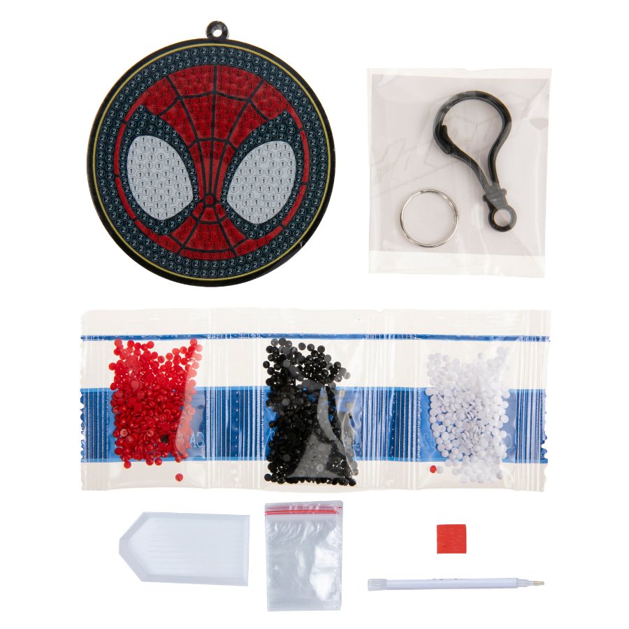 Marvel: Spider-Man Crystal Art Bag Charm Craft Kit Age 6+