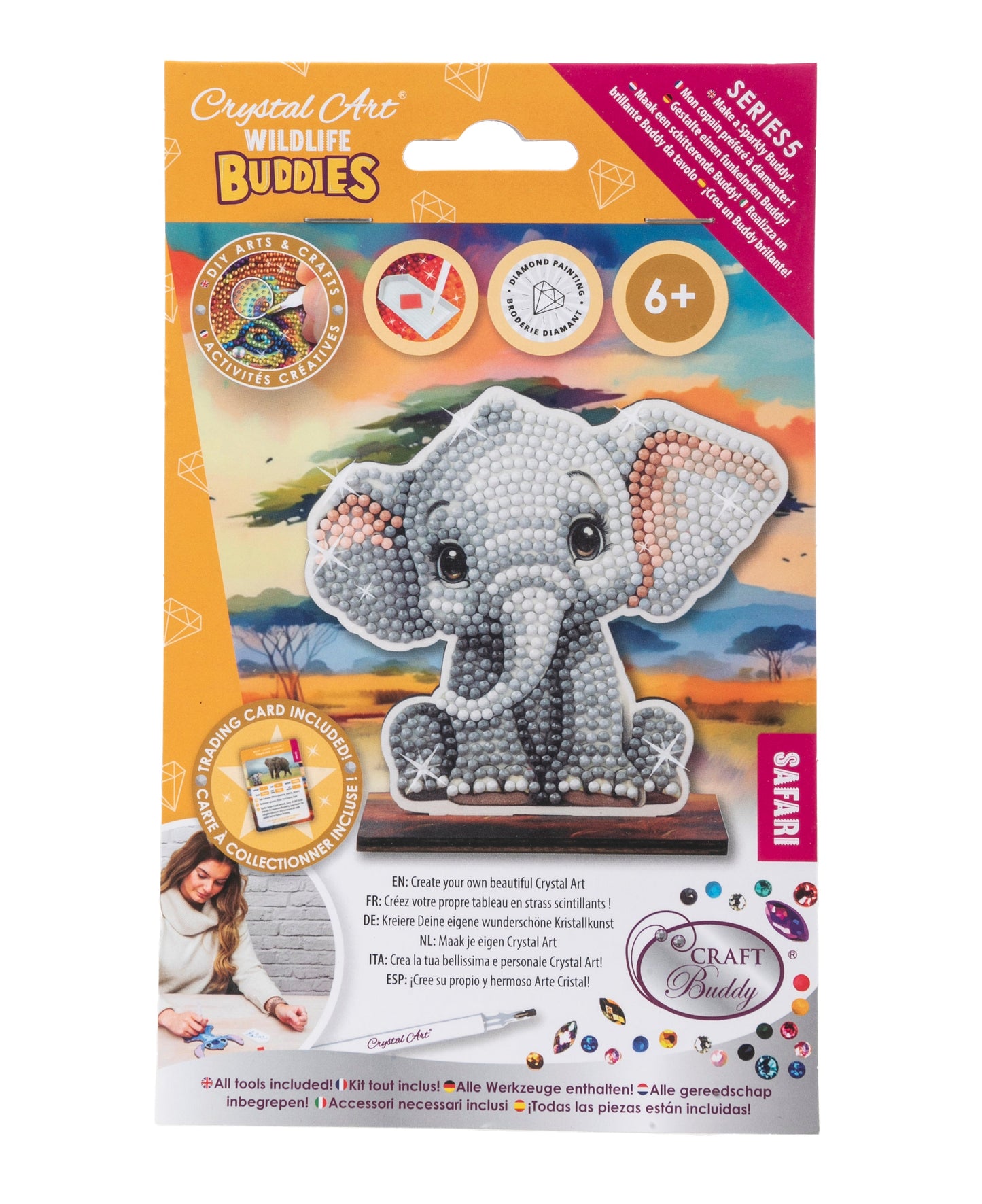 Elephant Crystal Art Buddy Craft Kit Age 6+