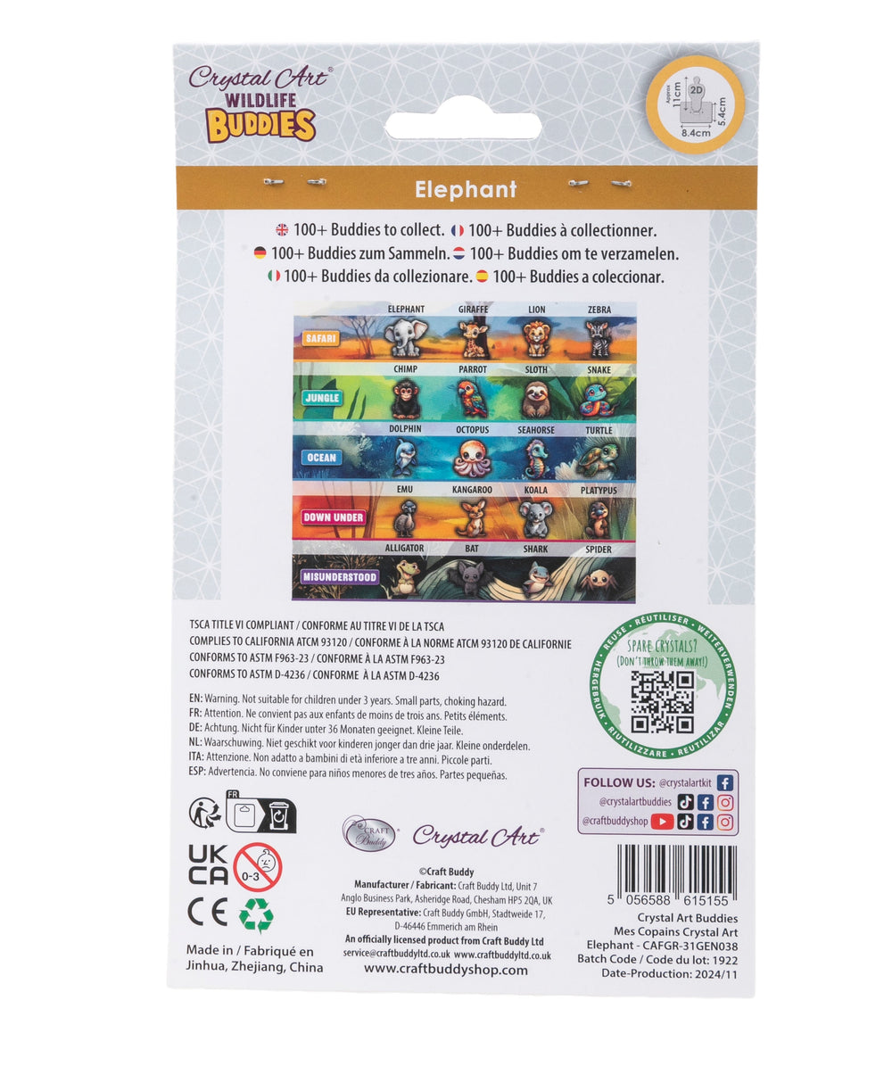 Elephant Crystal Art Buddy Craft Kit Age 6+
