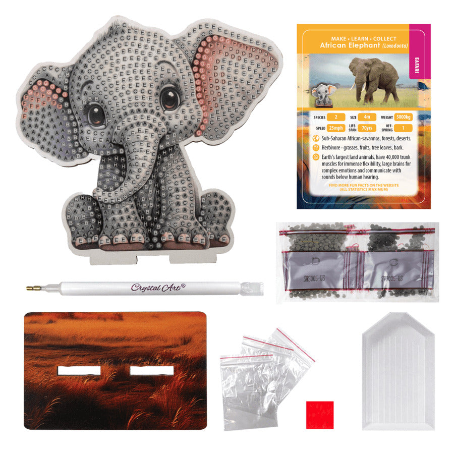 Elephant Crystal Art Buddy Craft Kit Age 6+