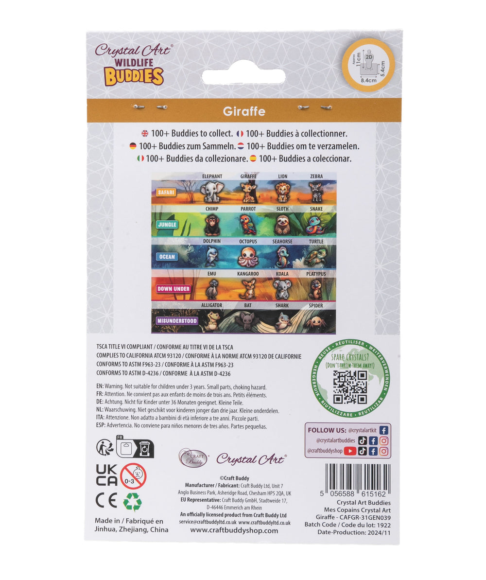 Giraffe Crystal Art Buddy Craft Kit Age 6+