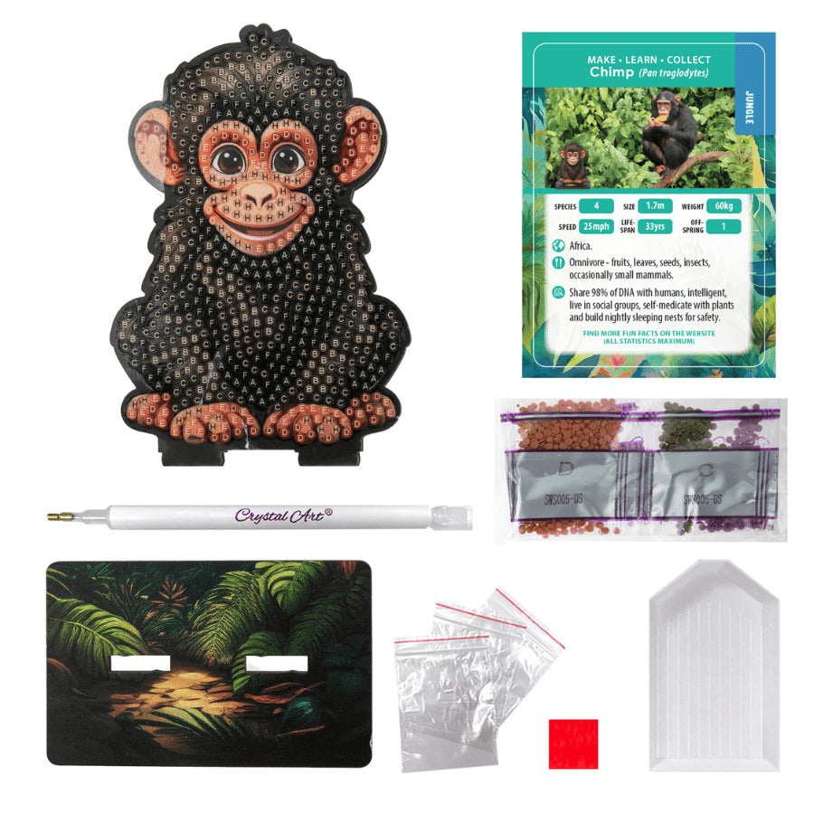 Chimp Crystal Art Buddy Craft Kit Age 6+