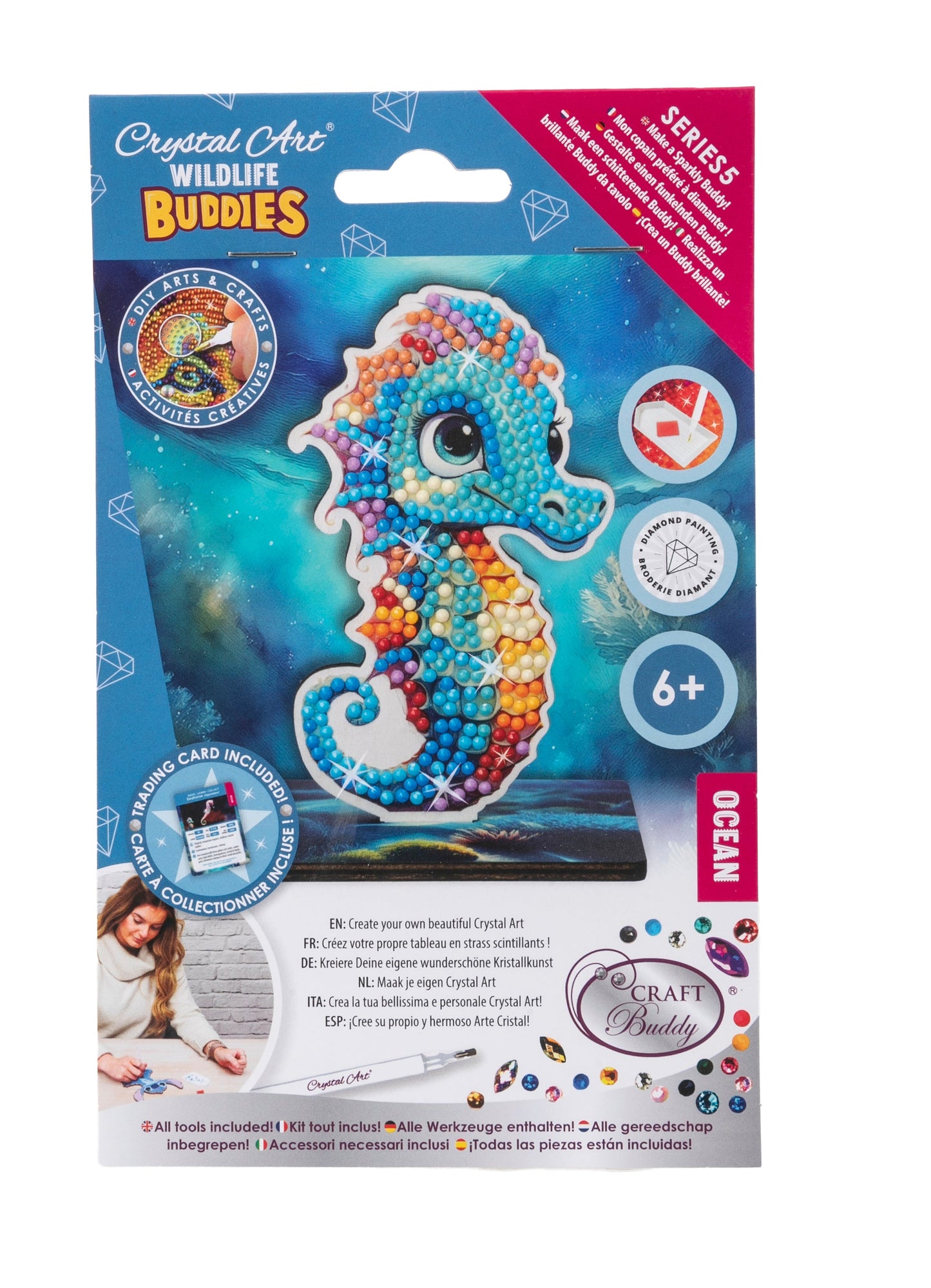 Seahorse Crystal Art Buddy Craft Kit Age 6+