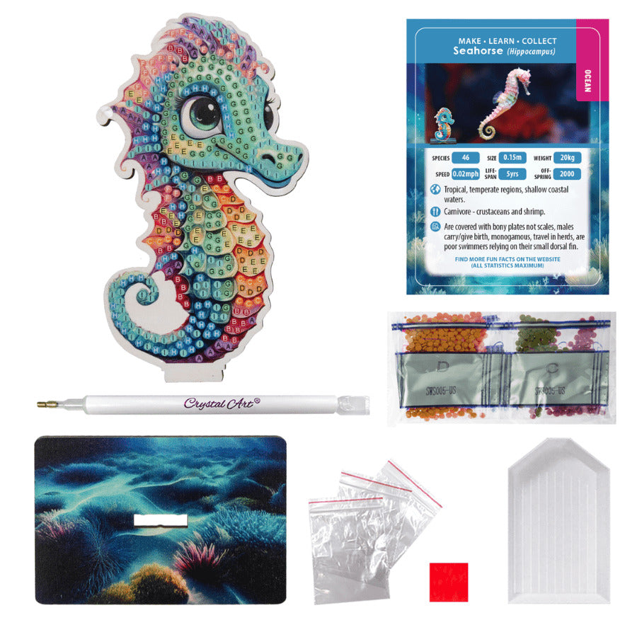 Seahorse Crystal Art Buddy Craft Kit Age 6+