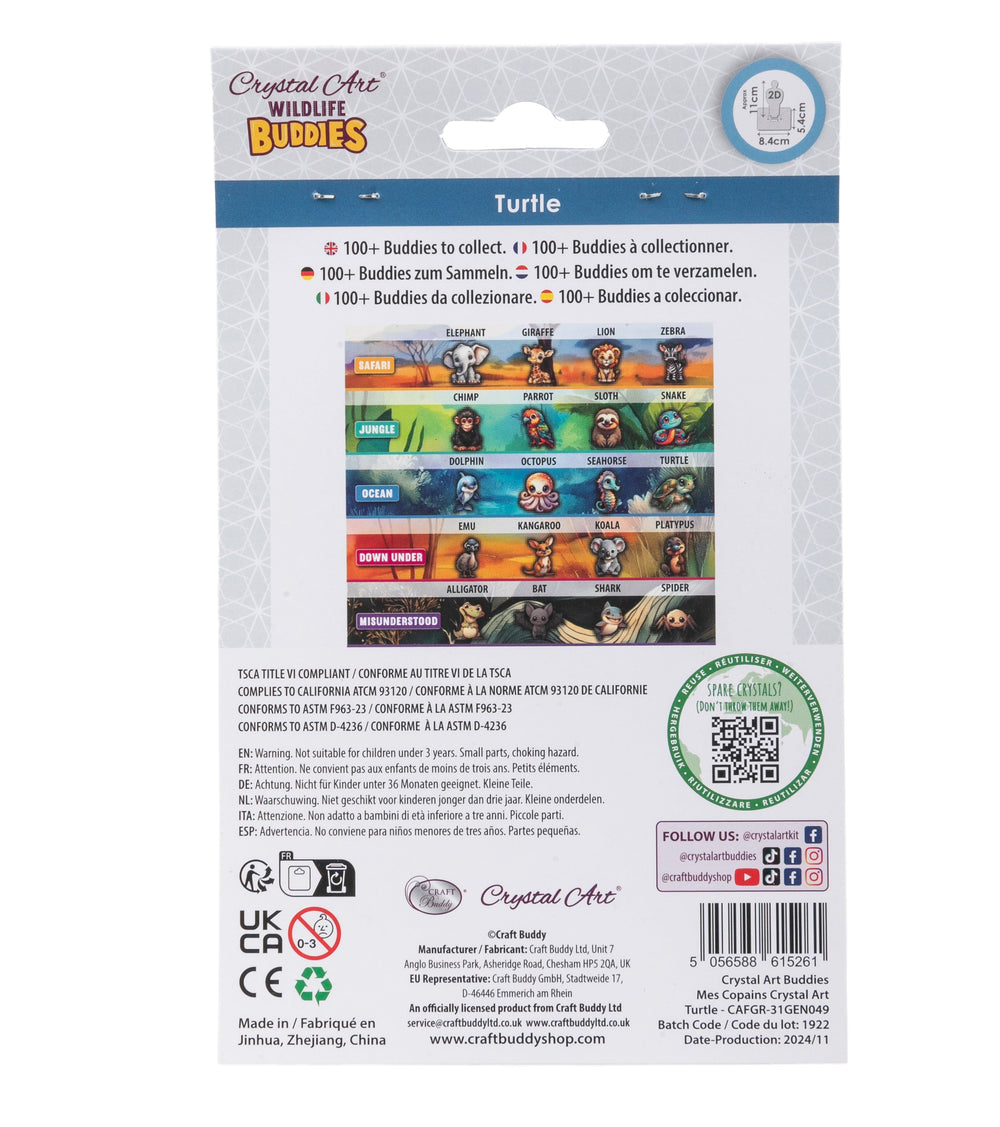 Turtle Crystal Art Buddy Craft Kit Age 6+