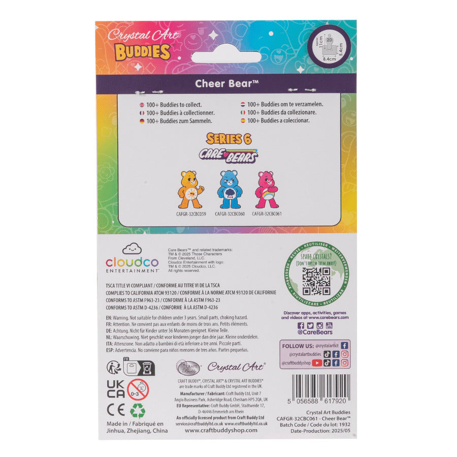 Care Bears: Cheer Bear Crystal Art Buddy Craft Kit Age 6+