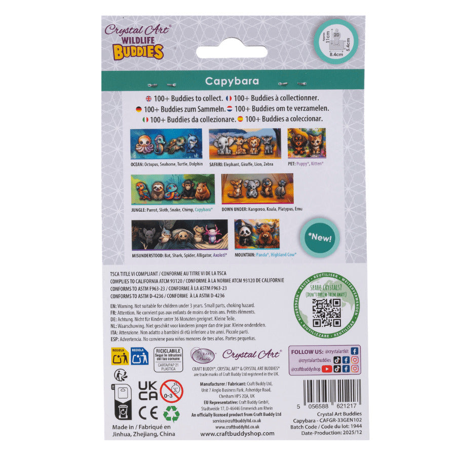 Capybara Crystal Art Buddy Craft Kit Age 6+