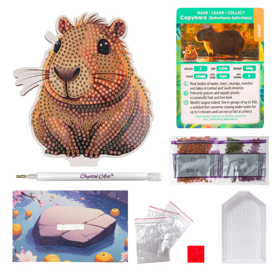 Capybara Crystal Art Buddy Craft Kit Age 6+