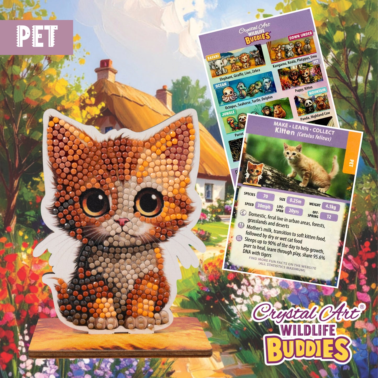 Kitten Crystal Art Buddy Craft Kit Age 6+