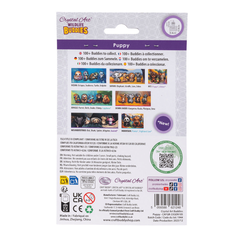Puppy Crystal Art Buddy Craft Kit Age 6+