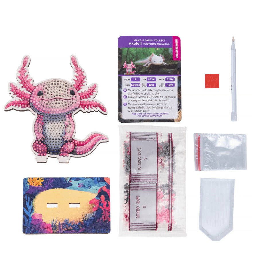 Axoltl Crystal Art Buddy Craft Kit Age 6+