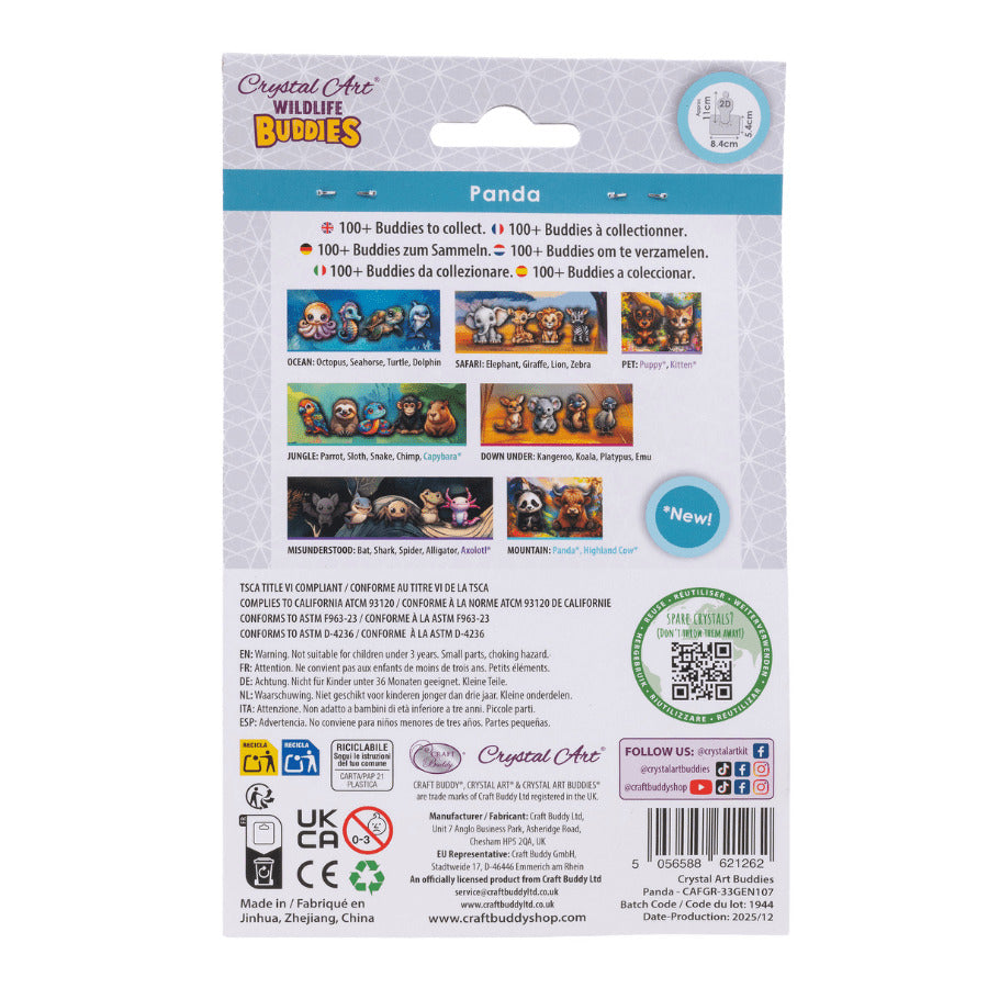 Panda Crystal Art Buddy Craft Kit Age 6+