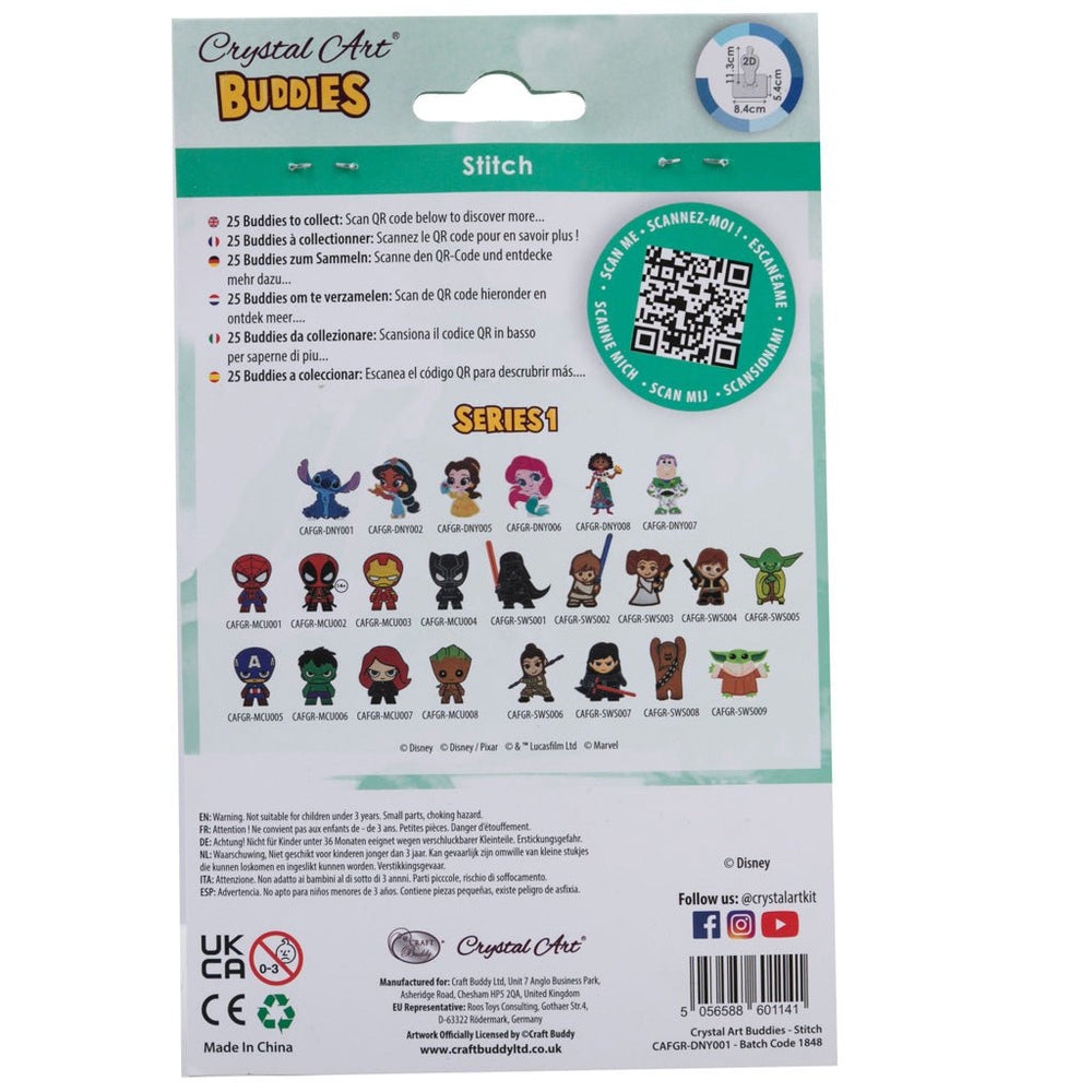 Disney: Stitch Crystal Art Buddy Craft Kit Age 6+
