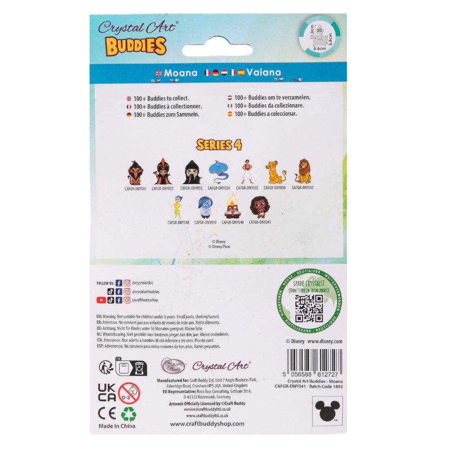Disney: Moana Crystal Art Buddy Craft Kit Age 6+
