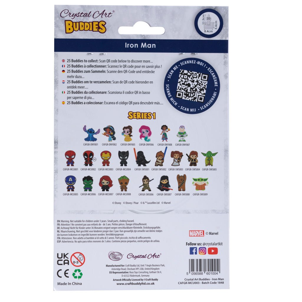 Marvel: Ironman Crystal Art Buddy Craft Kit Age 6+