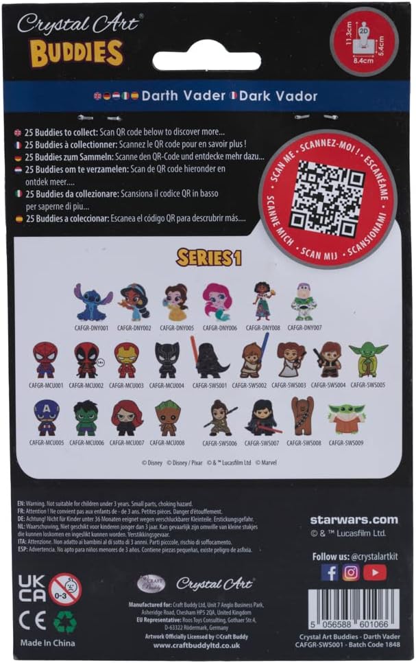 Star Wars: Darth Vader Crystal Art Buddy Craft Kit Age 6+