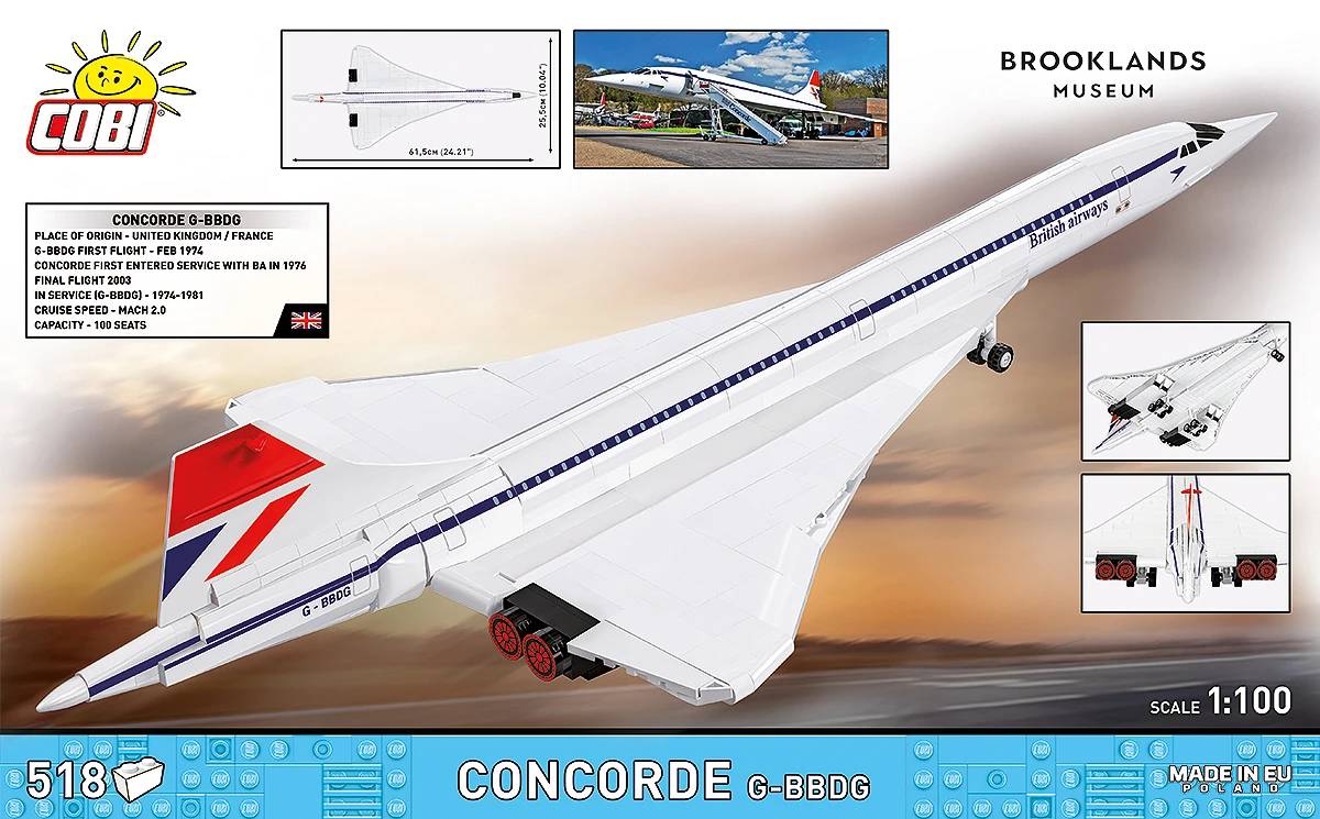 COBI 1689 Concorde G-BBDG 1:100 Brick Model 518pcs - image 3