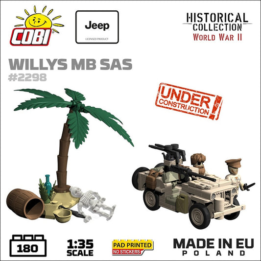 COBI 2298 Willys MB SAS Jeep HC WWII 1:35 Brick Model 180pcs