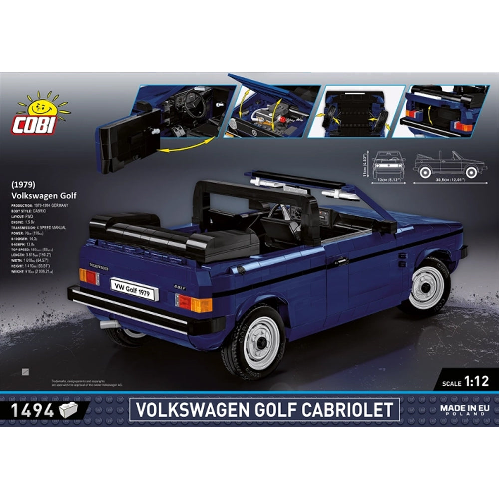 COBI 24360 Volkswagen Golf Cabriolet 1:12 Brick Model 1494pcs