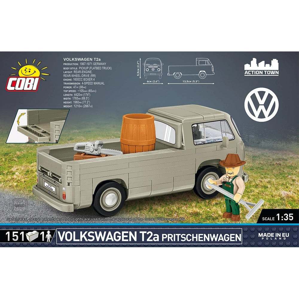 COBI 24618 Volkswagen T2a Pritschenwagen 1:35 Brick Model 151pcs