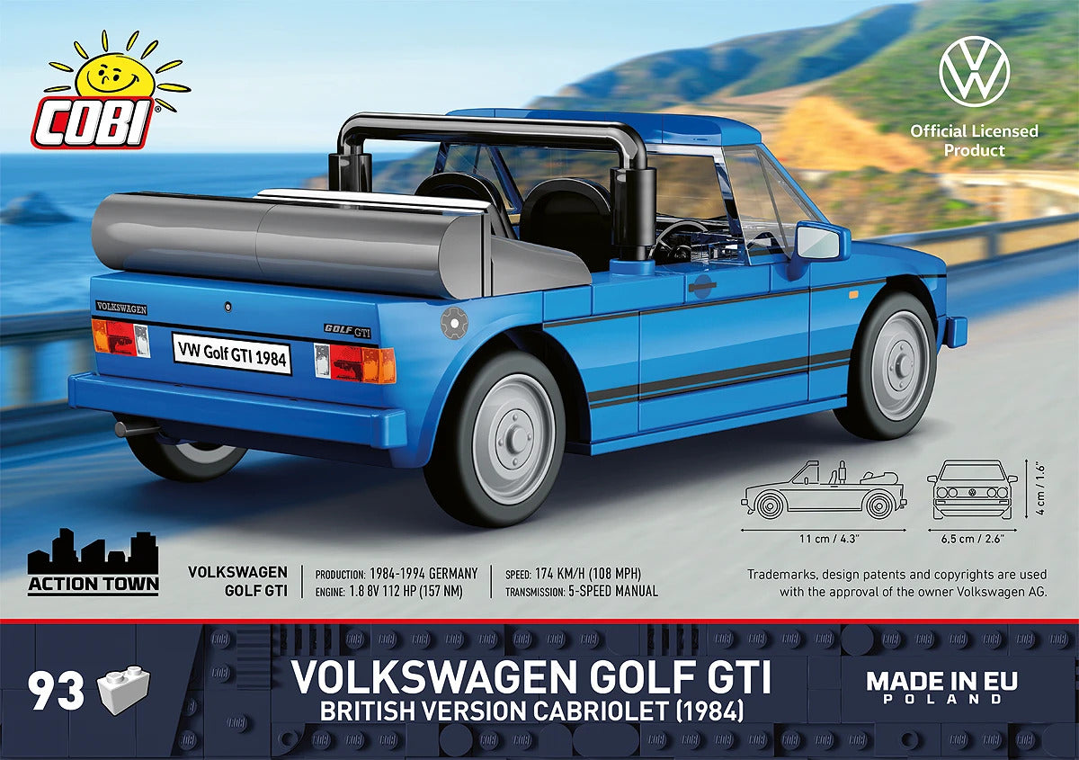 COBI 24661 VW Golf GTI British Ver. Cabriolet (1984) Brick Model 93pcs