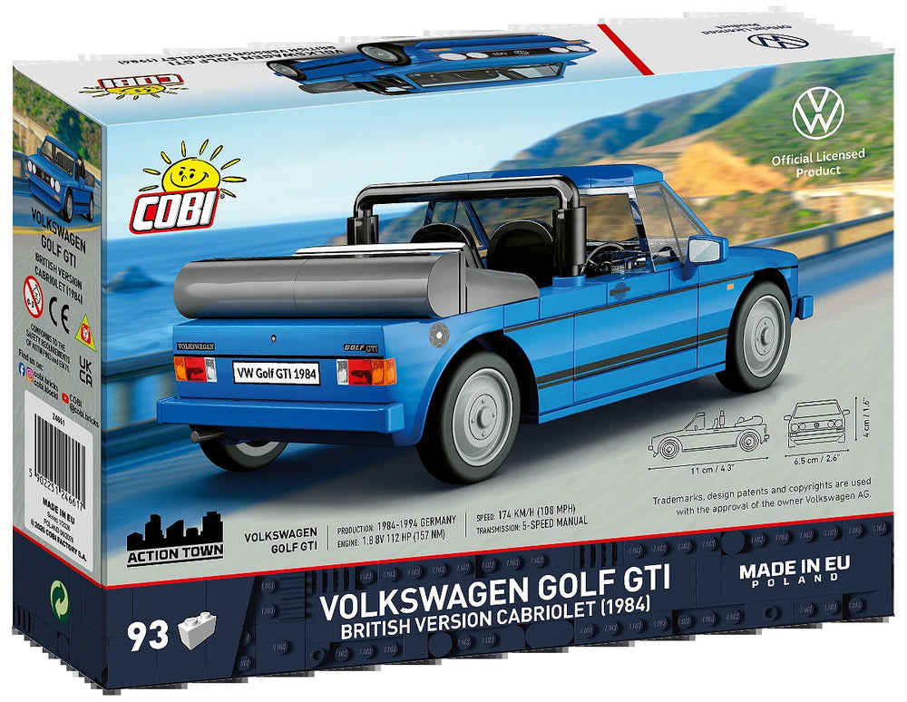 COBI 24661 VW Golf GTI British Ver. Cabriolet (1984) Brick Model 93pcs