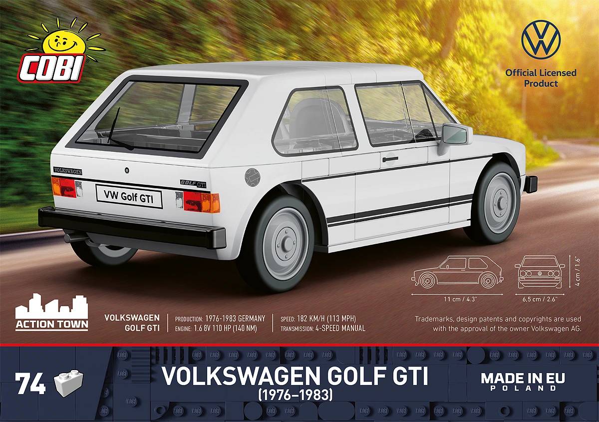 COBI 24662 VW Golf GTI (1976-1983) 1:35 Brick Model 74pcs