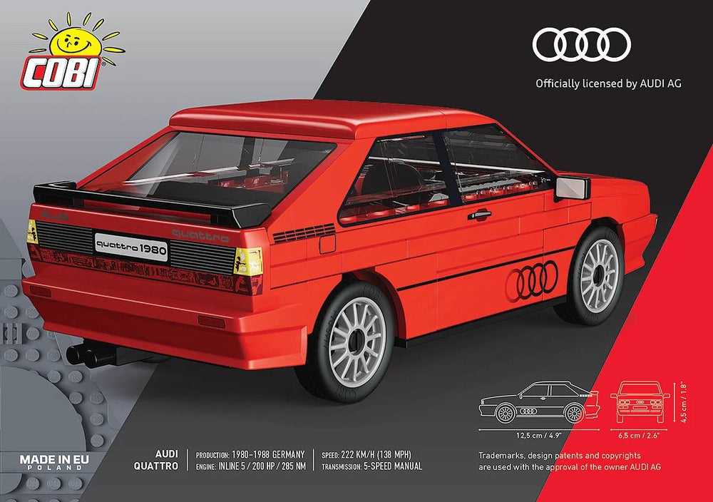 COBI 24664 Red Audi Quattro 1980 1:35 Brick Model 79pcs