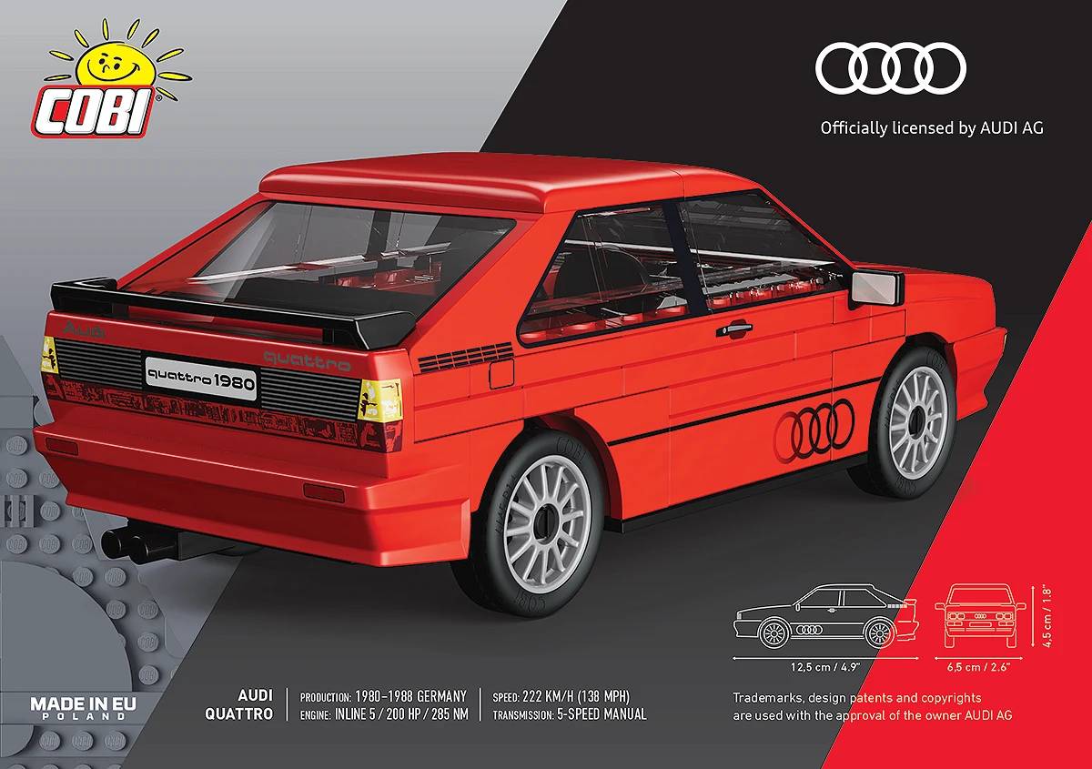 COBI 24664 Red Audi Quattro 1980 1:35 Brick Model 79pcs
