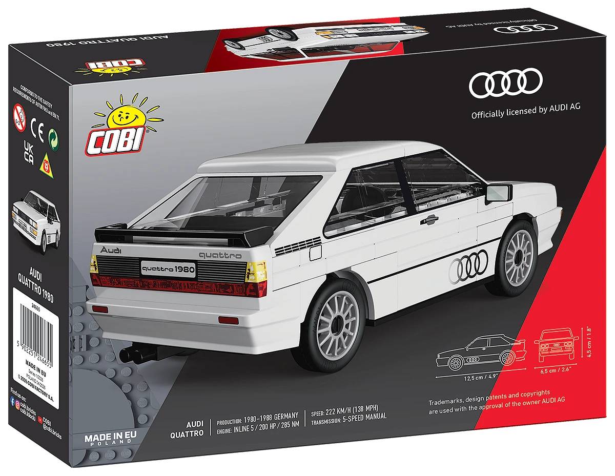 COBI 24665 White Audi Quattro 1980 1:35 Brick Model 79pcs